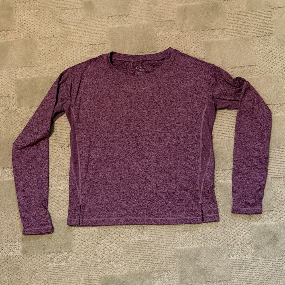 Athleta butter super soft Long Sleeve Shirt, heather purple, size xxs, boxy fit